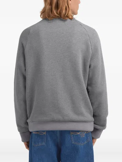 Roberto Cavalli Zebra Print Sweatshirt With Buttons In Gray