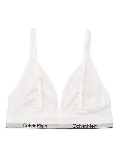 Calvin Klein Womens Modern Lightly Lined Triangle Bra In White