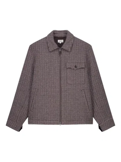 Hartford Dandy Zipped Patterned Overshirt In Brown