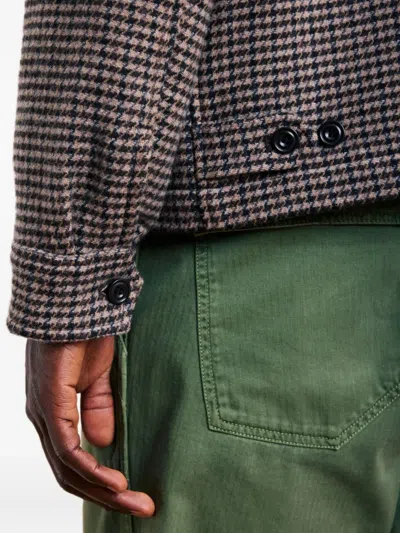 Hartford Dandy Zipped Patterned Overshirt In Brown