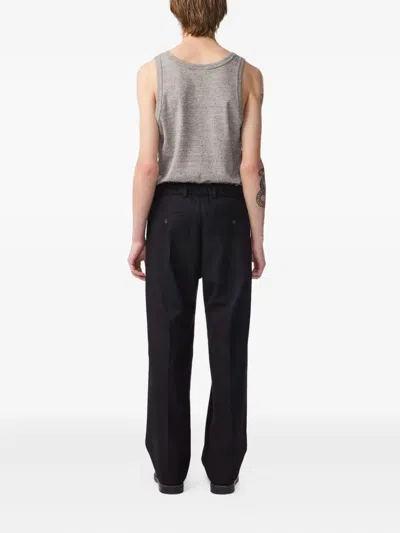 Nn07 Kay 1088 Straight-leg Pleated Recycled Woven Trousers In Black
