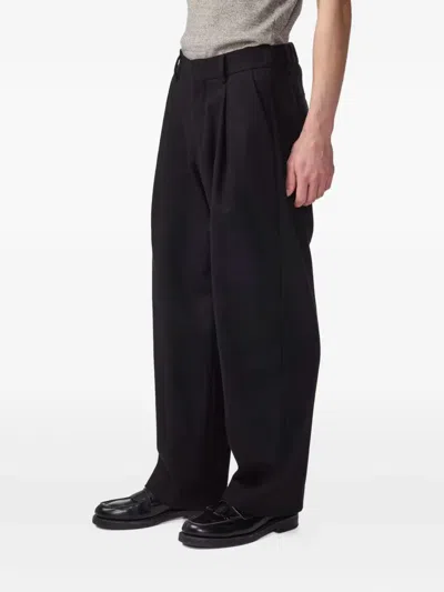 Nn07 Kay 1088 Straight-leg Pleated Recycled Woven Trousers In Black