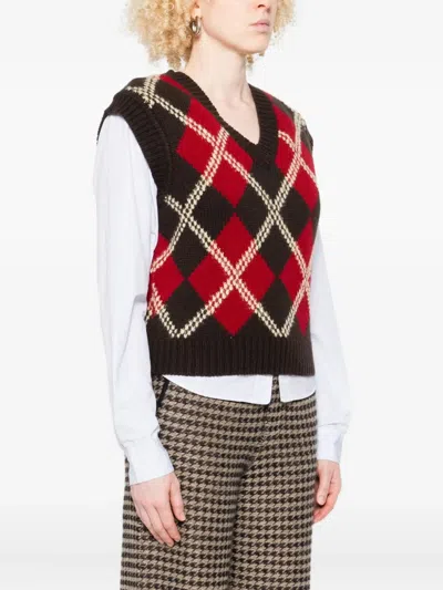 Guest In Residence Argyle Checked Wool And Cashmere-blend Vest In Multi