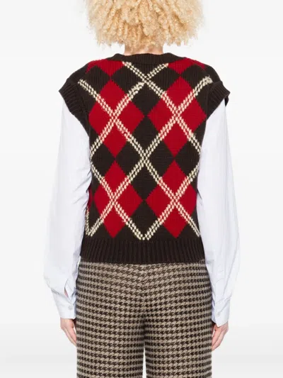 Guest In Residence Argyle Checked Wool And Cashmere-blend Vest In Multi