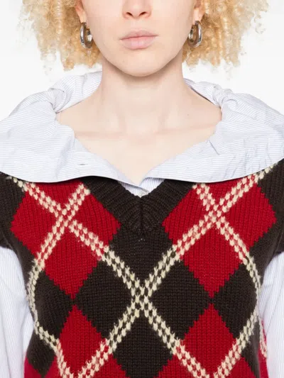 Guest In Residence Argyle Checked Wool And Cashmere-blend Vest In Multi