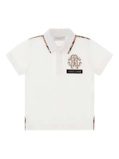 Roberto Cavalli Cotton Polo Shirt In White