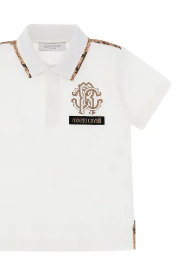 Roberto Cavalli Cotton Polo Shirt In White