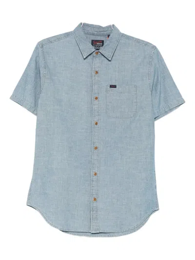 Superdry Short-sleeve Cotton Shirt In Blue