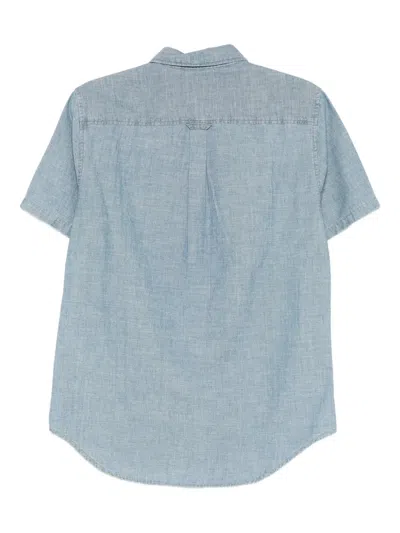 Superdry Short-sleeve Cotton Shirt In Blue