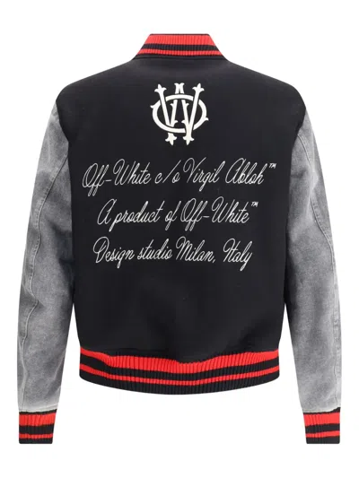 Off-white Stylish Short Jacket Featuring Contrast Sleeves In Animal Print