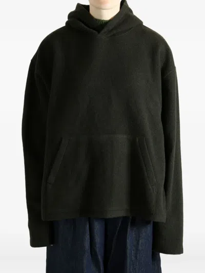 Rier Fleece-texture Hoodie In Green