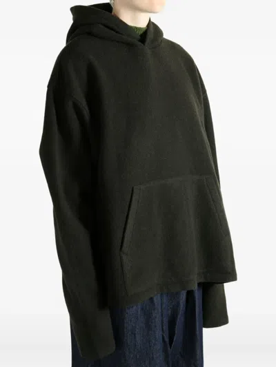 Rier Fleece-texture Hoodie In Green