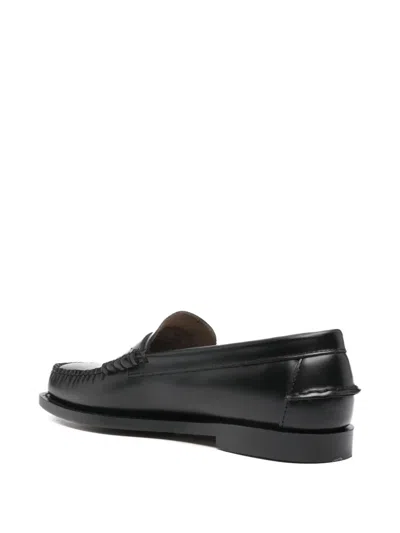 Sebago Black Leather Loafers In Nero Nero