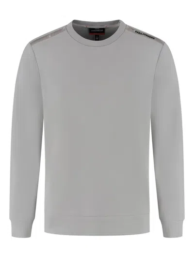 Parajumpers Logo-tape Crew-neck Sweatshirt In Gray