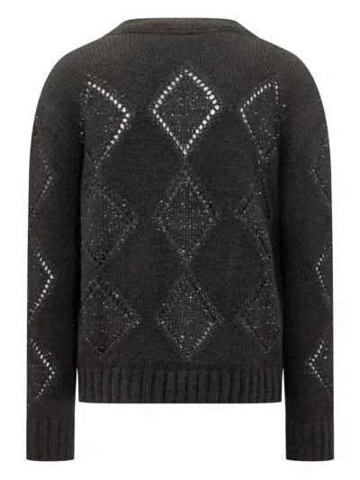 A Paper Kid Pailletes Cardigan In Black