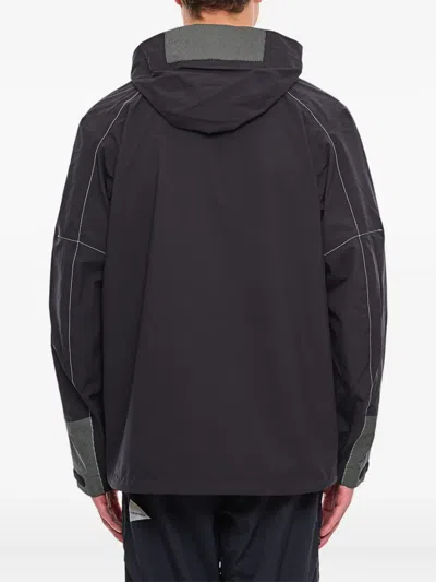 And Wander Shield-effect Hooded Jacket In Black