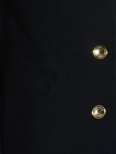 Tagliatore Long Sleeve Coat With Notched Lapel And Back Vent In Blue