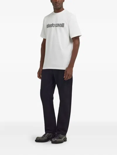 Roberto Cavalli Logo T-shirt In White