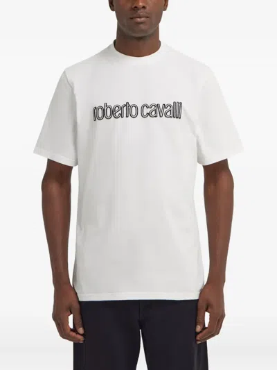 Roberto Cavalli Logo T-shirt In White