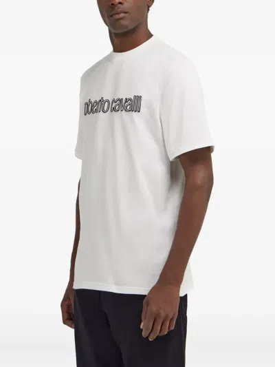 Roberto Cavalli Logo T-shirt In White