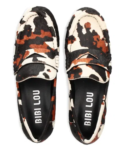 Bibi Lou Patterned Strap Loafers In Multi