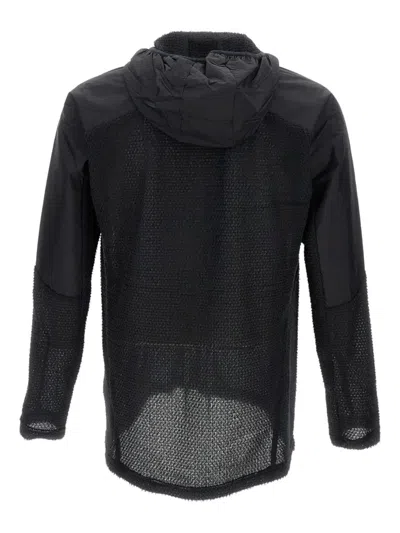 And Wander Mesh-panel Hooded Jacket In Black