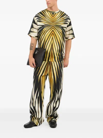 Roberto Cavalli Ray Of Gold-print T-shirt In Multi