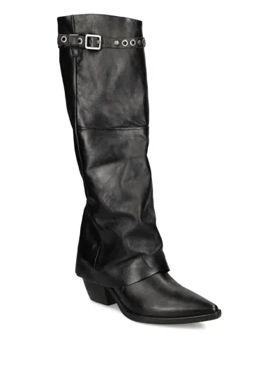 As98 Buckle Eyelet Boot In Black