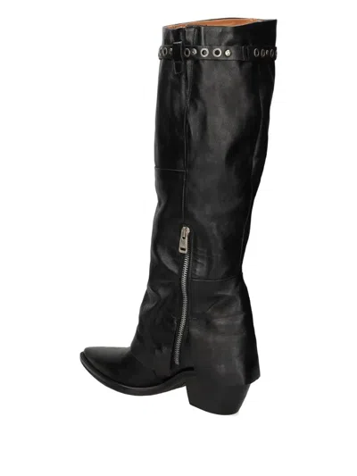 As98 Buckle Eyelet Boot In Black