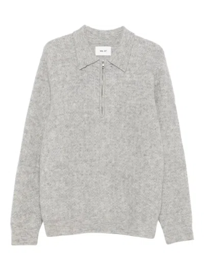 Nn07 Alfie Zip-neck Polo Shirt In Gray