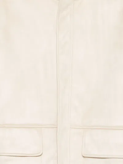 Daniele Alessandrini Minimalist Off-white Jacket With Hood And Concealed Closure In Neutral