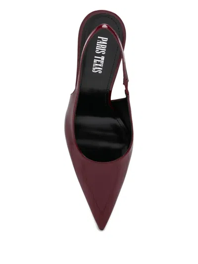 Paris Texas Lidia Slingbacks Rouge Noir In Patent Leather In Animal Print