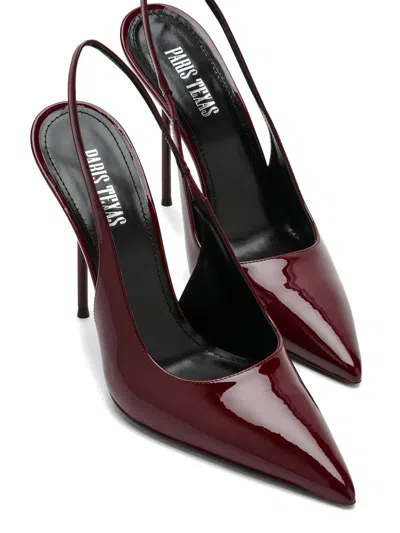 Paris Texas Lidia Slingbacks Rouge Noir In Patent Leather In Animal Print