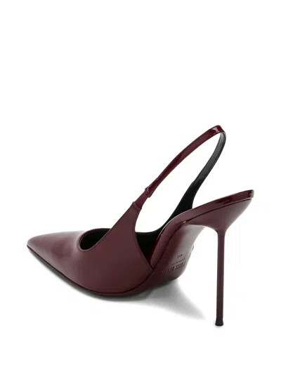 Paris Texas Lidia Slingbacks Rouge Noir In Patent Leather In Animal Print