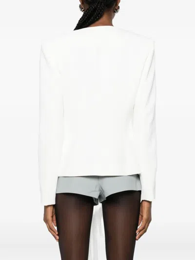 Babylone Paris Bead-embellished Draped Jacket In White