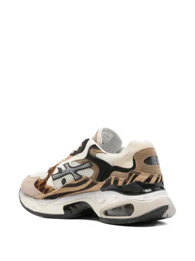 Premiata Contemporary Chunky Sneakers With Mixed Materials In Neutral