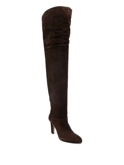 Chloé 85mm Eve Suede Over-the-knee Boots In Brown
