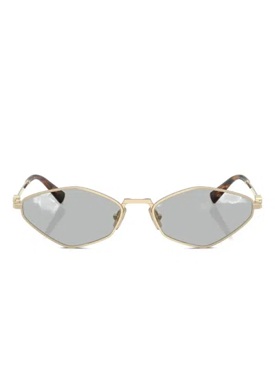 Miu Miu Hexagon-frame Gold-tone Sunglasses