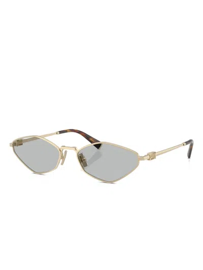 Miu Miu Hexagon-frame Gold-tone Sunglasses