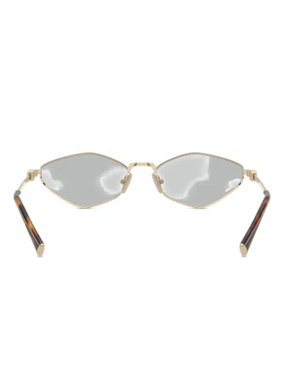 Miu Miu Hexagon-frame Gold-tone Sunglasses