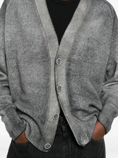 Avant Toi Wool And Cashmere V-necked Cardigan In Gray