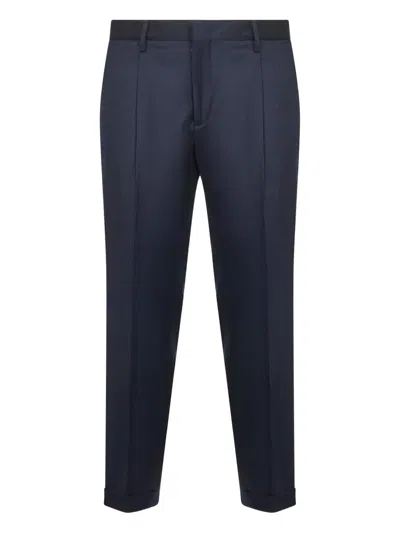D4.0 Pleated Turn-up Trousers In Blue