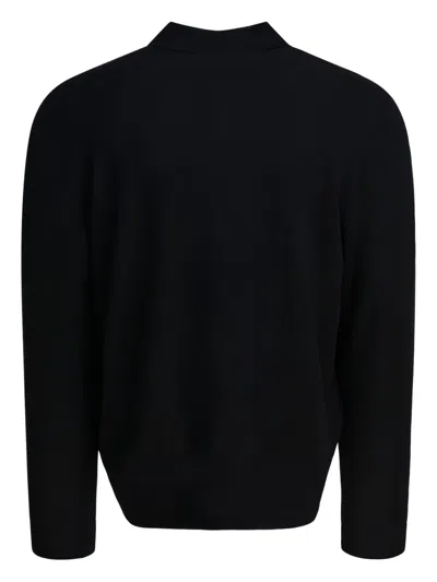 Vince Merino Wool Polo Shirt Polo Shirts Black In Black