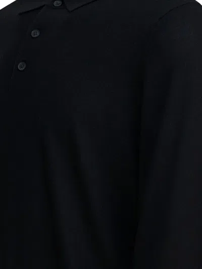 Vince Merino Wool Polo Shirt Polo Shirts Black In Black