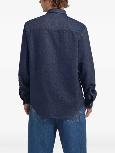 Roberto Cavalli Pocket Jeans Shirt In Blue