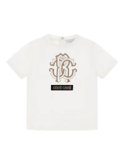Roberto Cavalli Embroidered-logo T-shirt In White