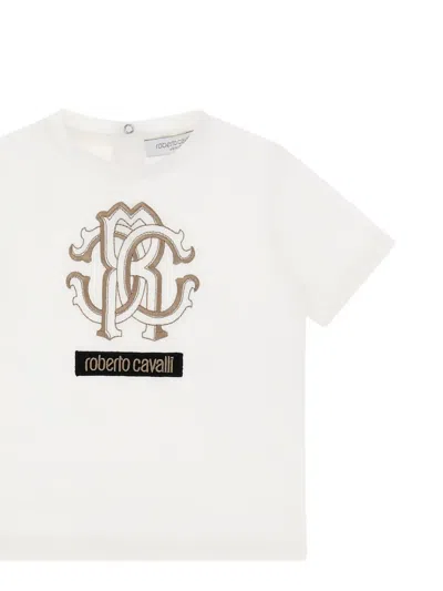 Roberto Cavalli Embroidered-logo T-shirt In White