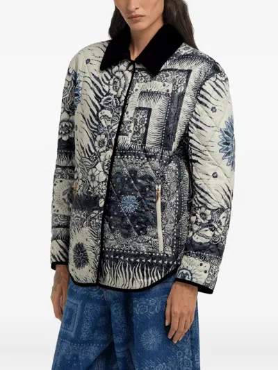 Roberto Cavalli Bandana-print Jacket In Blue