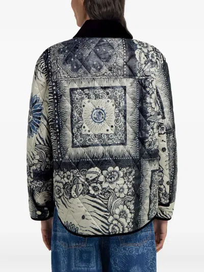 Roberto Cavalli Bandana-print Jacket In Blue