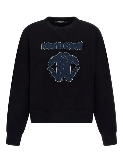 Roberto Cavalli Logo Sweatshirt In Black